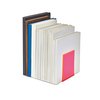 Boekensteun MAUL 10x10x13cm acryl set 2 neon rood transparant foto