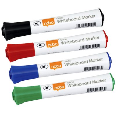 Whiteboardmarker Nobo Glide rond assorti 2mm 10st