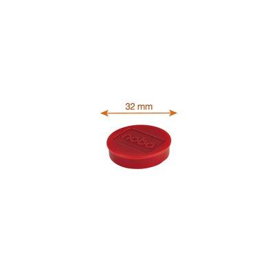 Aimant Nobo 32mm rouge 10 pièces