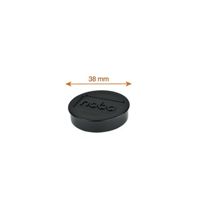 Aimant Nobo 38mm noir 10 pièces