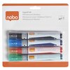 Whiteboardmarker Nobo Liquid ink schuin assorti 4mm 4st foto