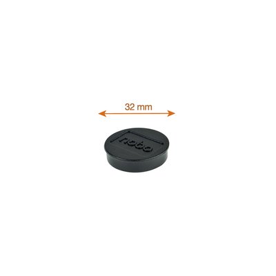 Aimant Nobo 32mm noir 10 pièces