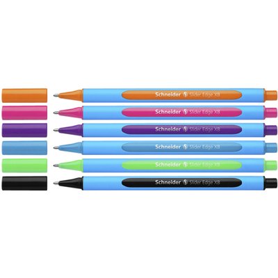 Stylo bille Schneider Slider Edge Extra Large étui de 6 couleurs