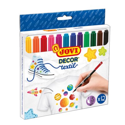 Feutre textile Jovi set de 12 couleurs