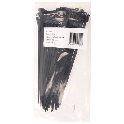 Serre-câbles IEZZY nylon 4,6x200mm Ø49,5mm noir 100 pièces