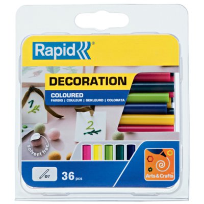 Bâton de colle Rapid 7mm 5 couleurs assorti 36 pièces