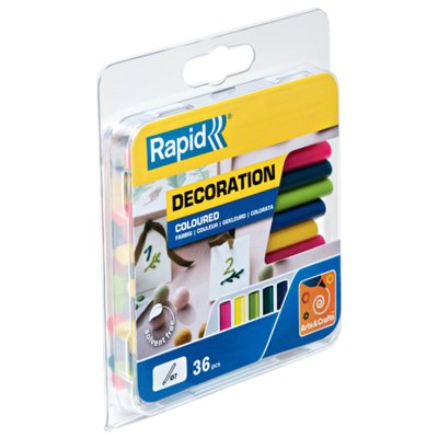 Bâton de colle Rapid 7mm 5 couleurs assorti 36 pièces