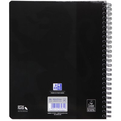 Bloc de cours Oxford A5+ ligné 17 perf 160 pages 80g noir