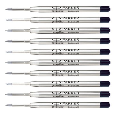 Balpenvulling Parker Quinkflow medium zwart blister à 10 stuks
