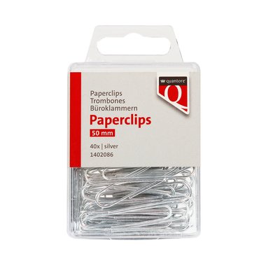 Paperclip Quantore 50mm rond 40 stuks zilver