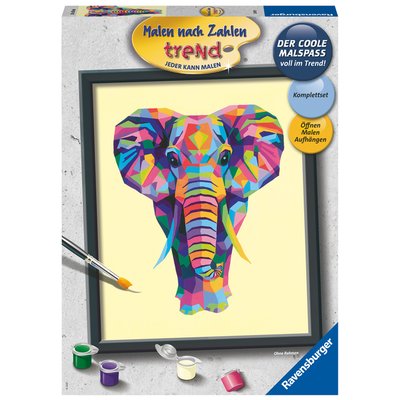 Schilderen op nummer Ravensburger Bonte olifant