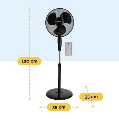 Statiefventilator BRASQ met remote Ø 40cm zwart