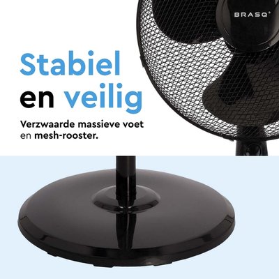 Statiefventilator BRASQ met remote Ø 40cm zwart