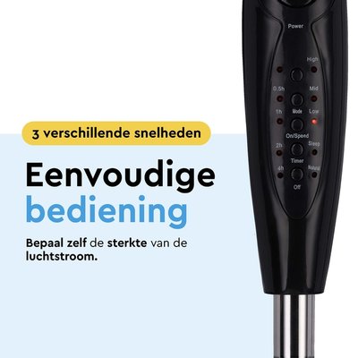 Statiefventilator BRASQ met remote Ø 40cm zwart