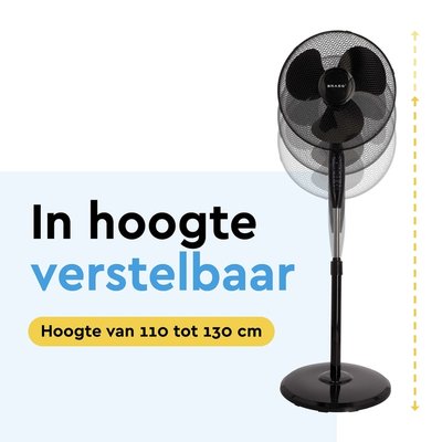 Statiefventilator BRASQ met remote Ø 40cm zwart