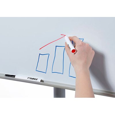 Chevalet mobile Dahle Team acier laqué blanc magnétique avec bras réglables