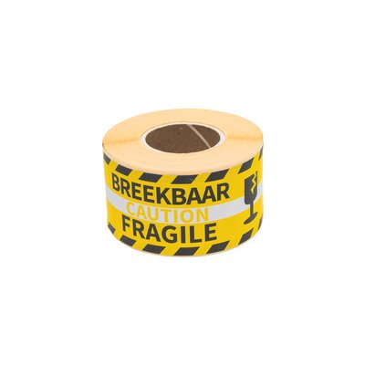 Etiquette d'avertissement Rillprint Fragile 46x125mm jaune 250 pièces