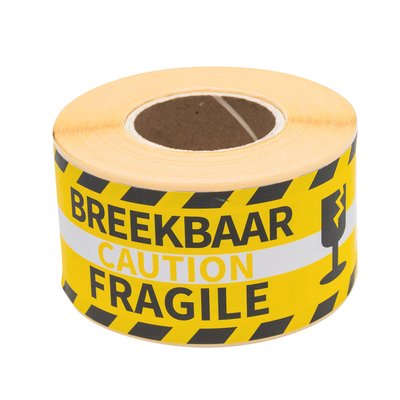 Etiquette d'avertissement Rillprint Fragile 46x125mm jaune 250 pièces