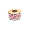 Waarschuwingsetiket Rillprint do not fold 46x125mm wit 250 stuks foto