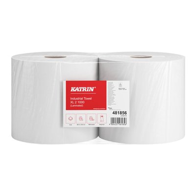 Poetspapier Katrin Industrial extra groot 2-laags 1000 vel wit 481856
