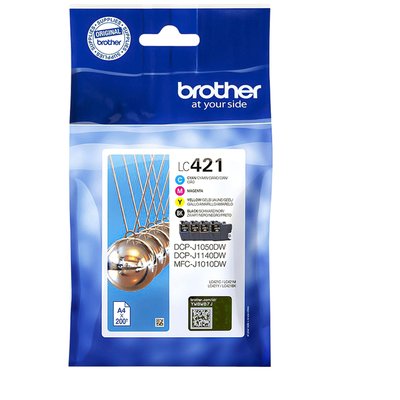 Cartouche d'encre Brother LC-421 noir + 3 couleurs