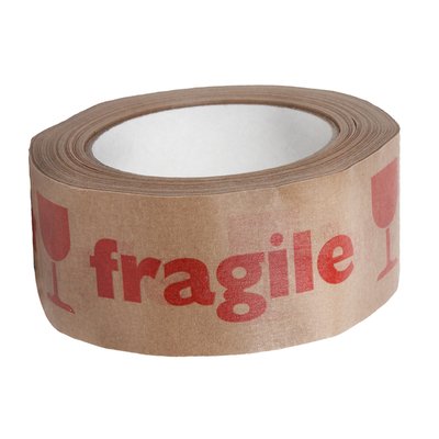 Waarschuwingstape IEZZY 50mmx50m 80% gerecycled papier bruin rood