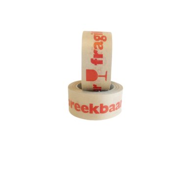 Waarschuwingstape IEZZY 50mmx50m 80% gerecycled papier bruin rood