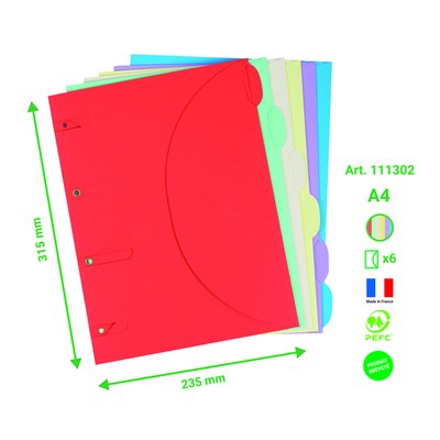 Smartfolder geperforeerde opbergmappen A4 assorti 6 stuks