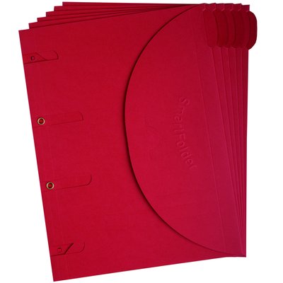 Chemise perforée Smartfolder A4 rouge 6 pièces