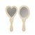 Miroir à mains Creativ Company coeur et ovale 23-24cm bois 2 pièces