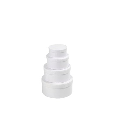 Doos Creativ Comp rond 4st Ø 8, 10, 12, 14cm, hoogte 4, 5, 6, 7cm wit