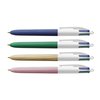 Balpen Bic 4kleuren wood medium assorti foto