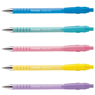 Stylo bille Paper Mate Flexgrip rétractable pastel assorti écriture noire
