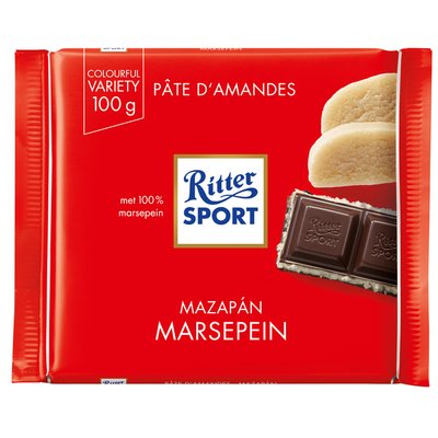 Chocolade Ritter Sport puur-marsepein 100gr