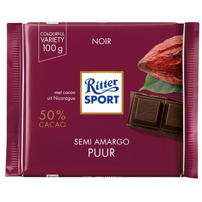 Chocolade Ritter Sport puur 100gr