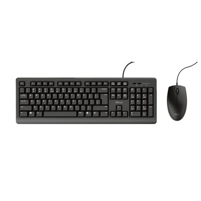 Clavier Trust Primo + souris QWERTY noir