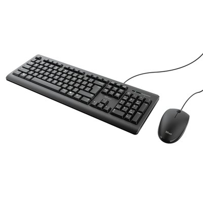 Clavier Trust Primo + souris QWERTY noir