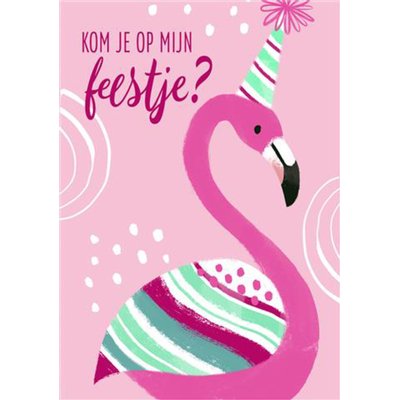 Carte d'invitation Flamingo 5 pièces (NL)