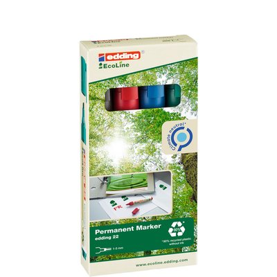 Viltstift edding 22 Ecoline schuin assorti set à 4 stuks
