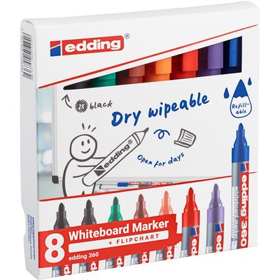Whiteboardmarker edding 361 rond 1mm assorti 8 stuks