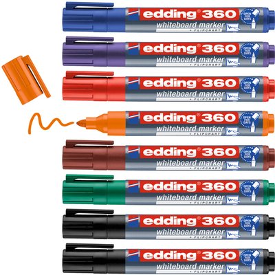 Whiteboardmarker edding 361 rond 1mm assorti 8 stuks