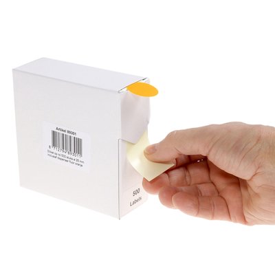 Etiket Rillprint 25mm 500st op rol fluor oranje