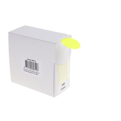 Etiket Rillprint 35mm 500st op rol fluor geel