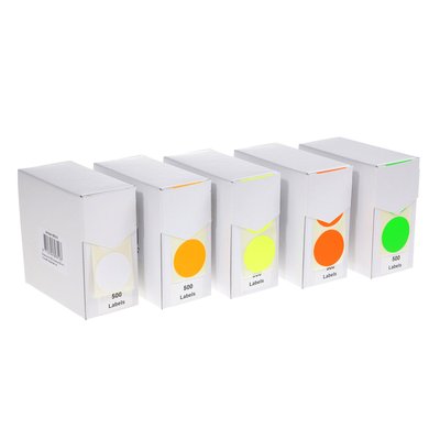 Etiket Rillprint 35mm 500st op rol fluor geel