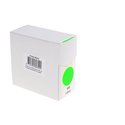 Etiket Rillprint 35mm 500st op rol fluor groen