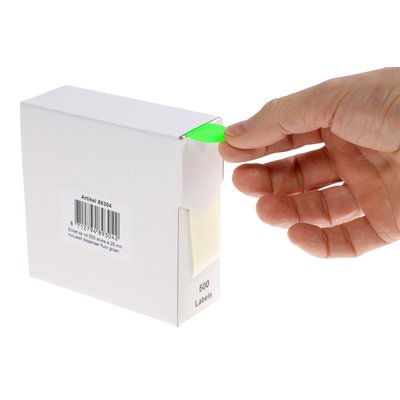 Etiquette Rillprint 25mm rouleau de 500 pièces vert fluo