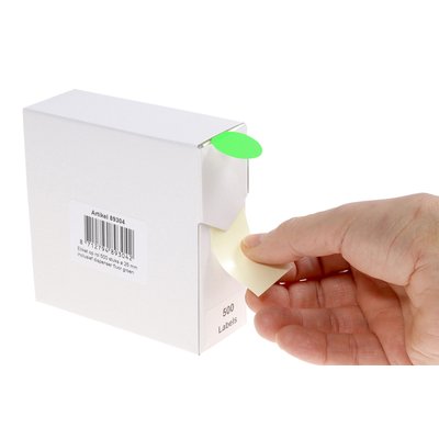 Etiquette Rillprint 25mm rouleau de 500 pièces vert fluo