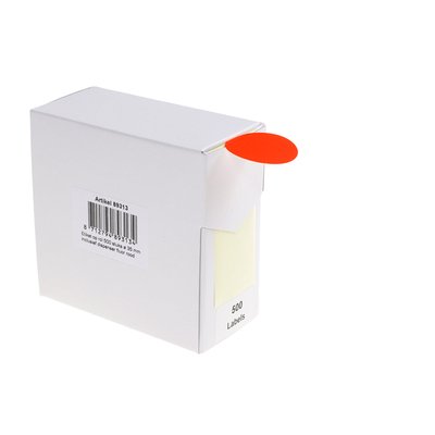 Etiket Rillprint 35mm 500st op rol fluor rood