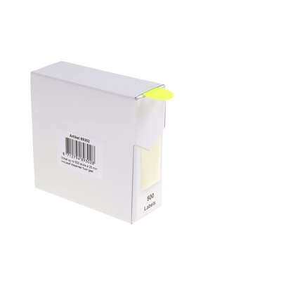 Etiket Rillprint 25mm 500st op rol fluor geel