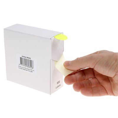 Etiket Rillprint 25mm 500st op rol fluor geel